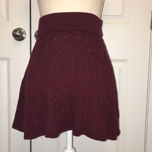 Maroon Cable Knit Skirt!